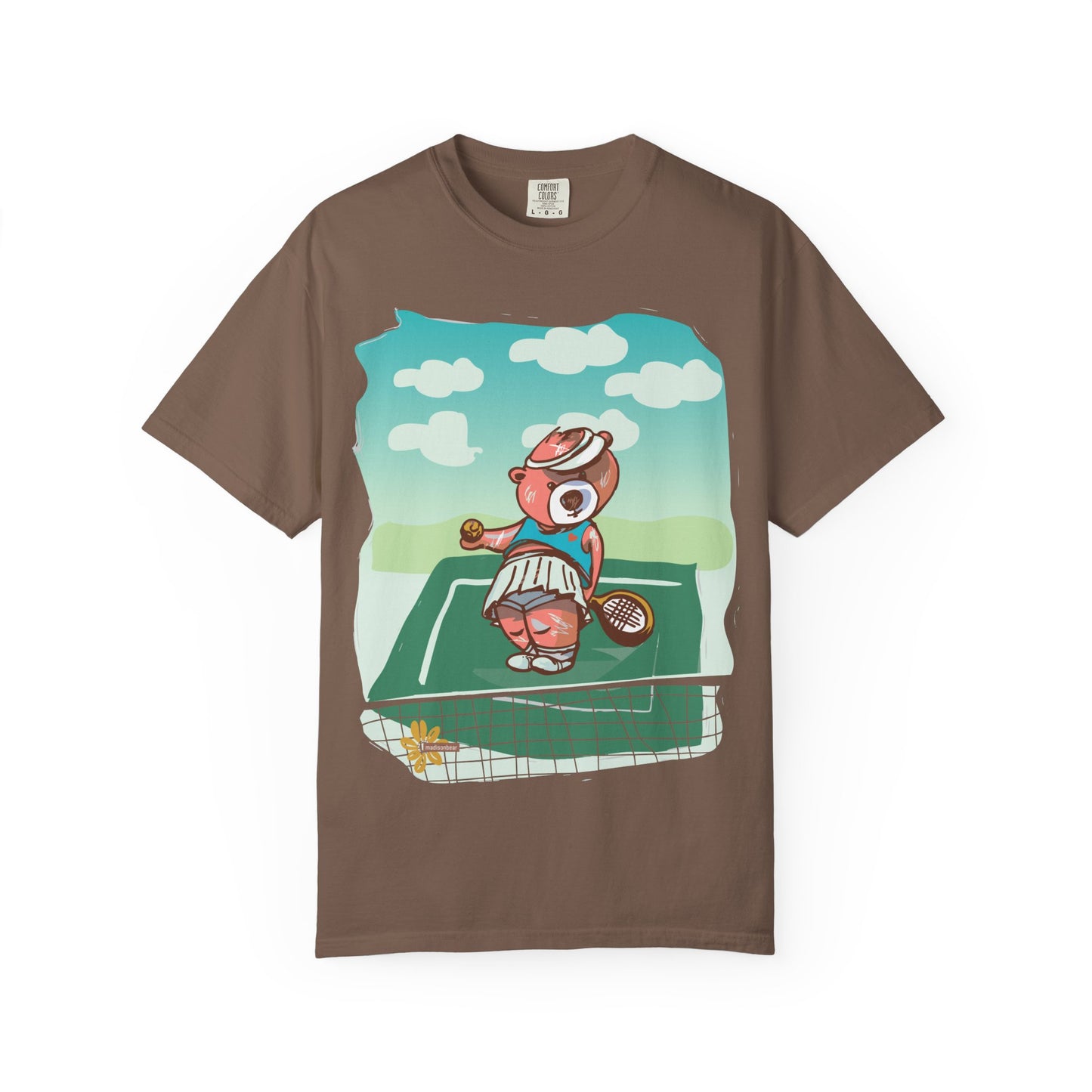 Tennis Anyone? Madison Bear - Fun Retro T-Shirt for Kids & Adults, Cute Gift for Sports Lovers, Perfect for Summer Days, Casual Wear,