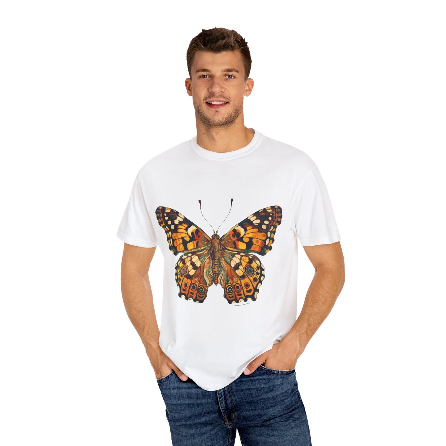 Butterfly Rose Dragon Art by GooRooV Mfg. Unisex Garment-Dyed T-shirt, Boho Style Shirt, Eco-Friendly Clothing, Perfect Gift for Her