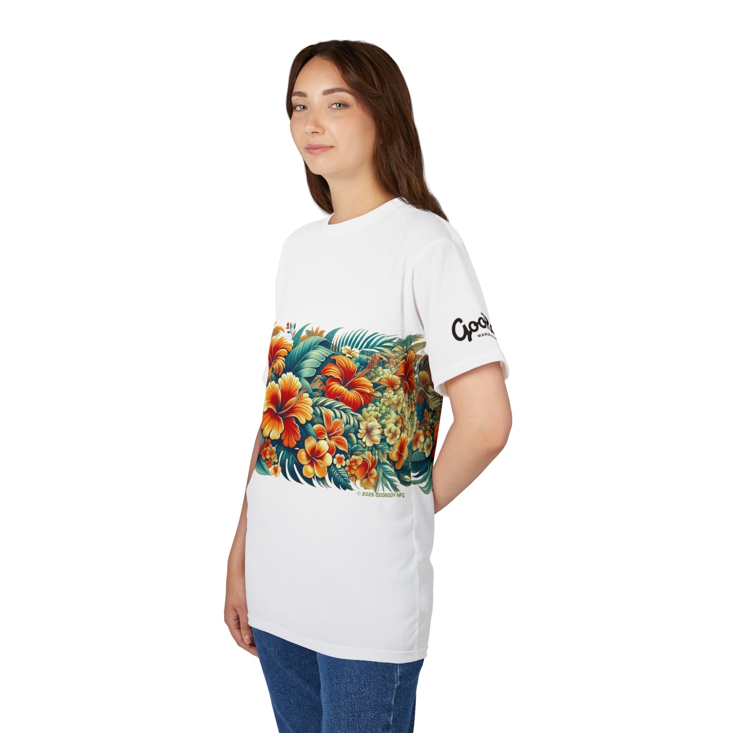 Tropical Flower Tee, Floral T-Shirt, Hawaiian Shirt, Botanical Unisex Top, Summer Blossom Apparel