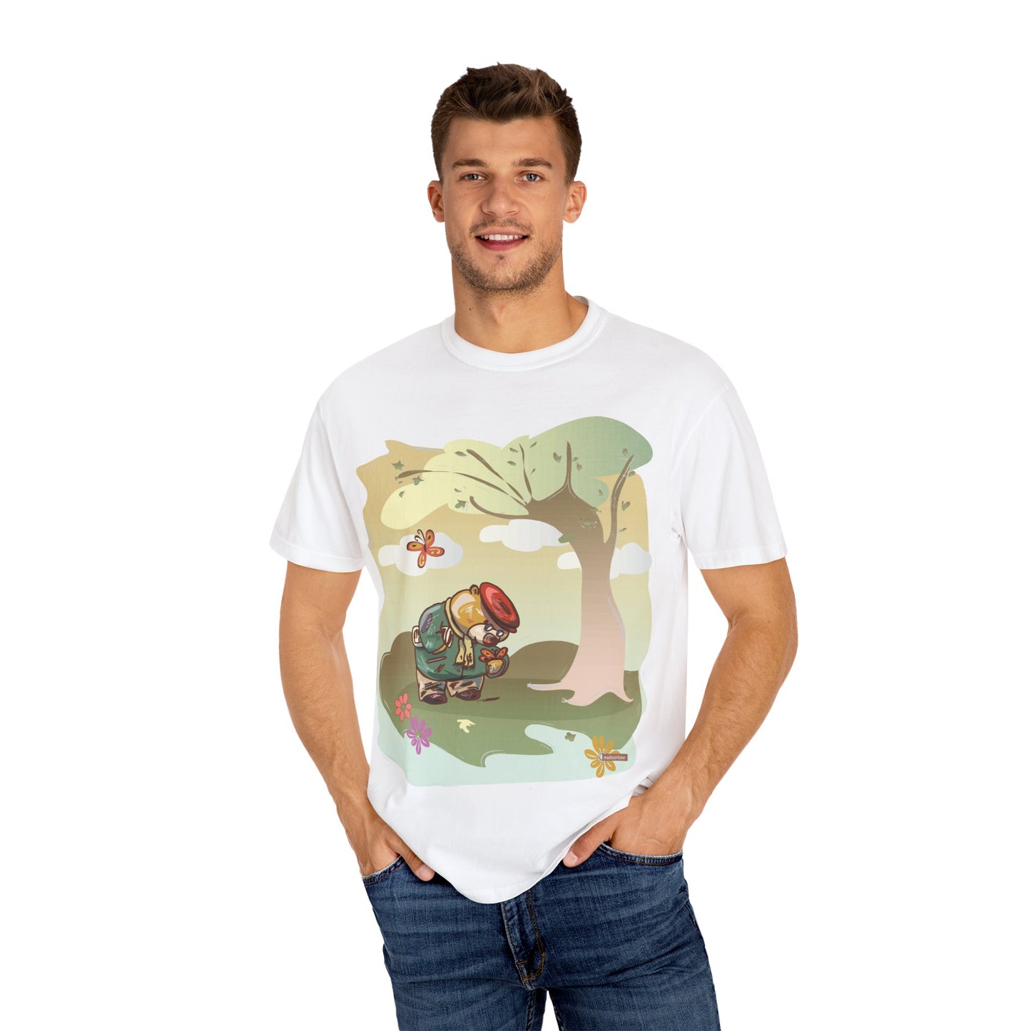 Whimsical Nature T-shirt, Unisex Garment-Dyed Tee, Nature Lover Gift, Spring & Summer Wear, Casual Everyday Style, Eco-Friendly Apparel