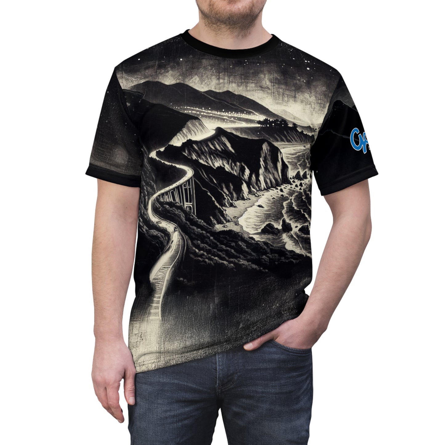 T-Shirt PCH Highway 1 to Big Sur, CA Unisex Cut & Sew Tee