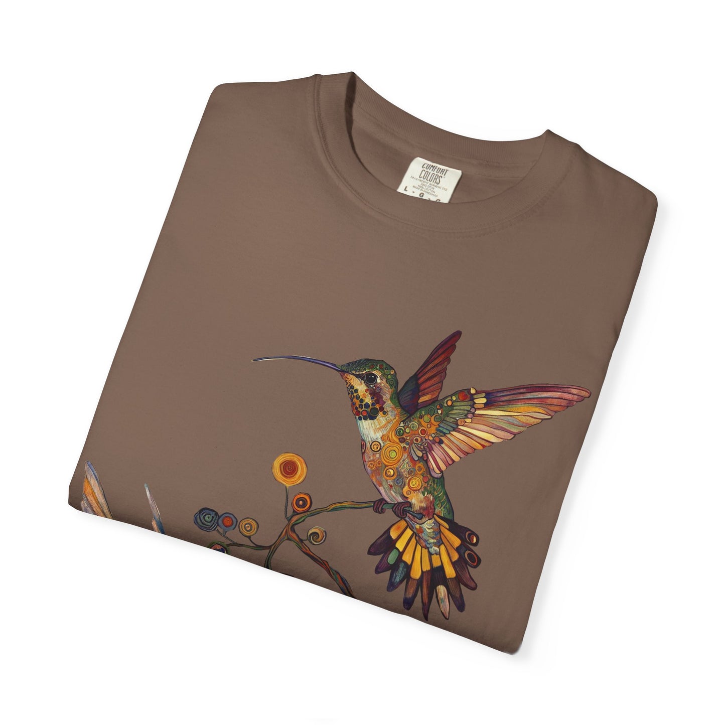Floral Hummingbird T-Shirt, Nature Lover Gift, Unisex Graphic Tee, Summer Style, Outdoor Adventure Wear, Eco-friendly Fashion