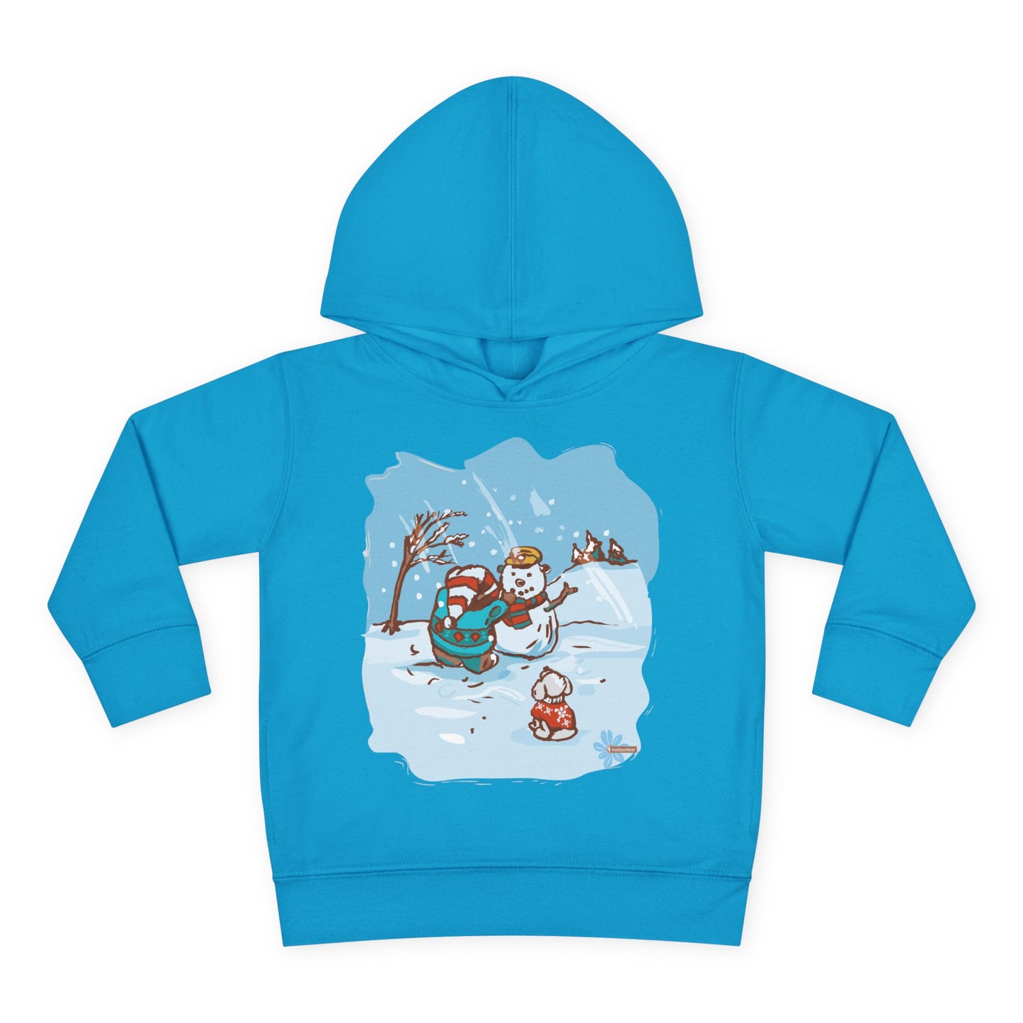 Kid's Madison Bear Whimsical Winter Toddler Hoodie with Snowman Design, Cute Pullover for Kids, Holiday Gift, Cozy Winter Wear, Festive Outfit