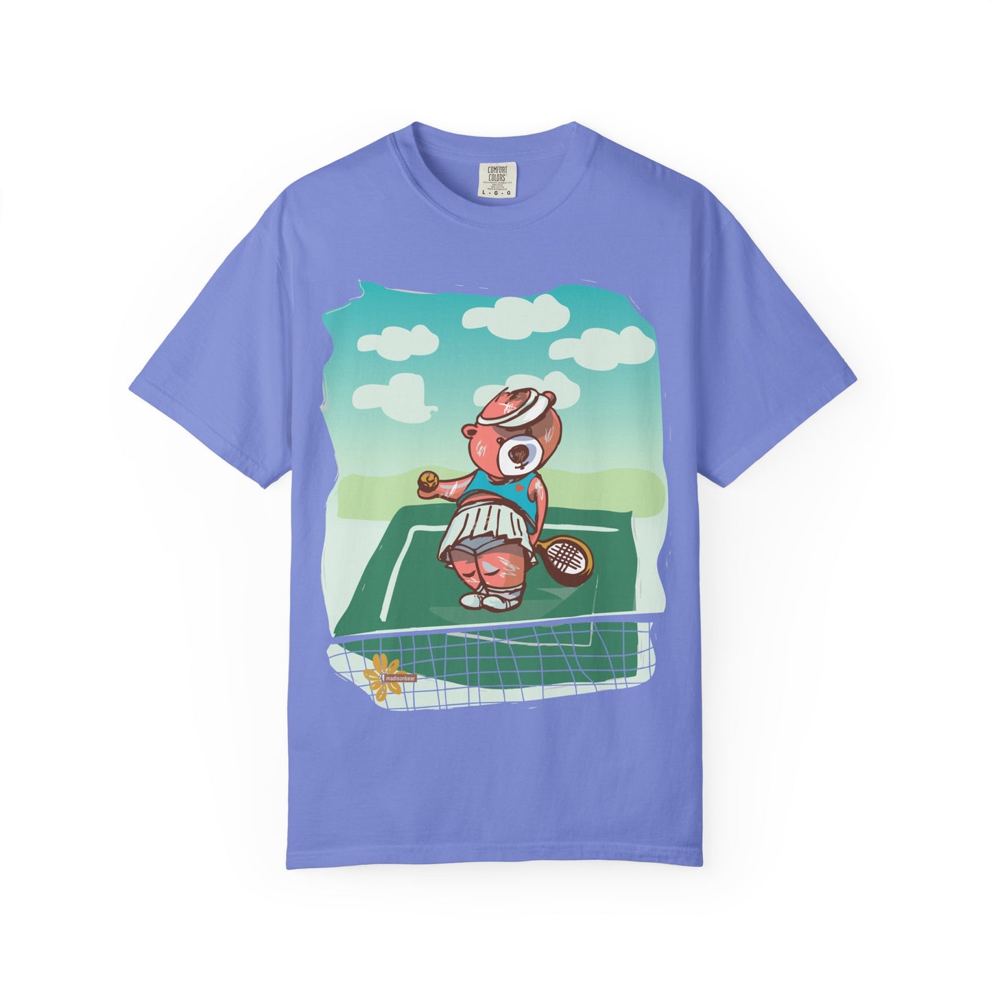 Tennis Anyone? Madison Bear - Fun Retro T-Shirt for Kids & Adults, Cute Gift for Sports Lovers, Perfect for Summer Days, Casual Wear,