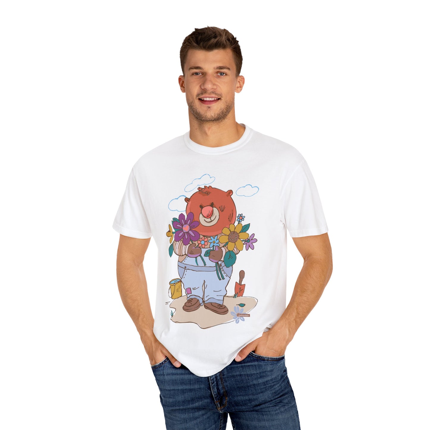 Madison Bear Gardening T-Shirt, Cute Bear Shirt, Botanical Garden Gift, Plant Lover Tee, Nature Shirt