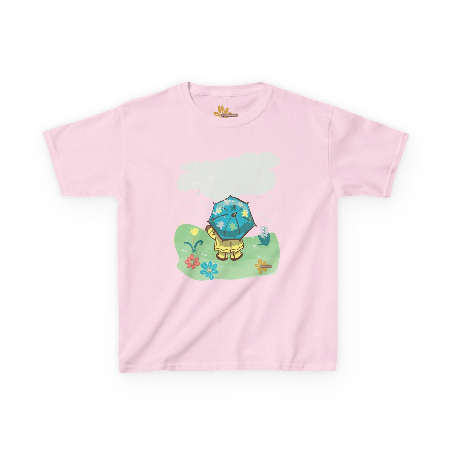 Kids Tee - Madison Bear by GooRooV Mfg, Cute Rainy Day Design, Children's T-Shirt, Youth Shirt, Kid's Top, Playful Animal Tee, Fun Kids