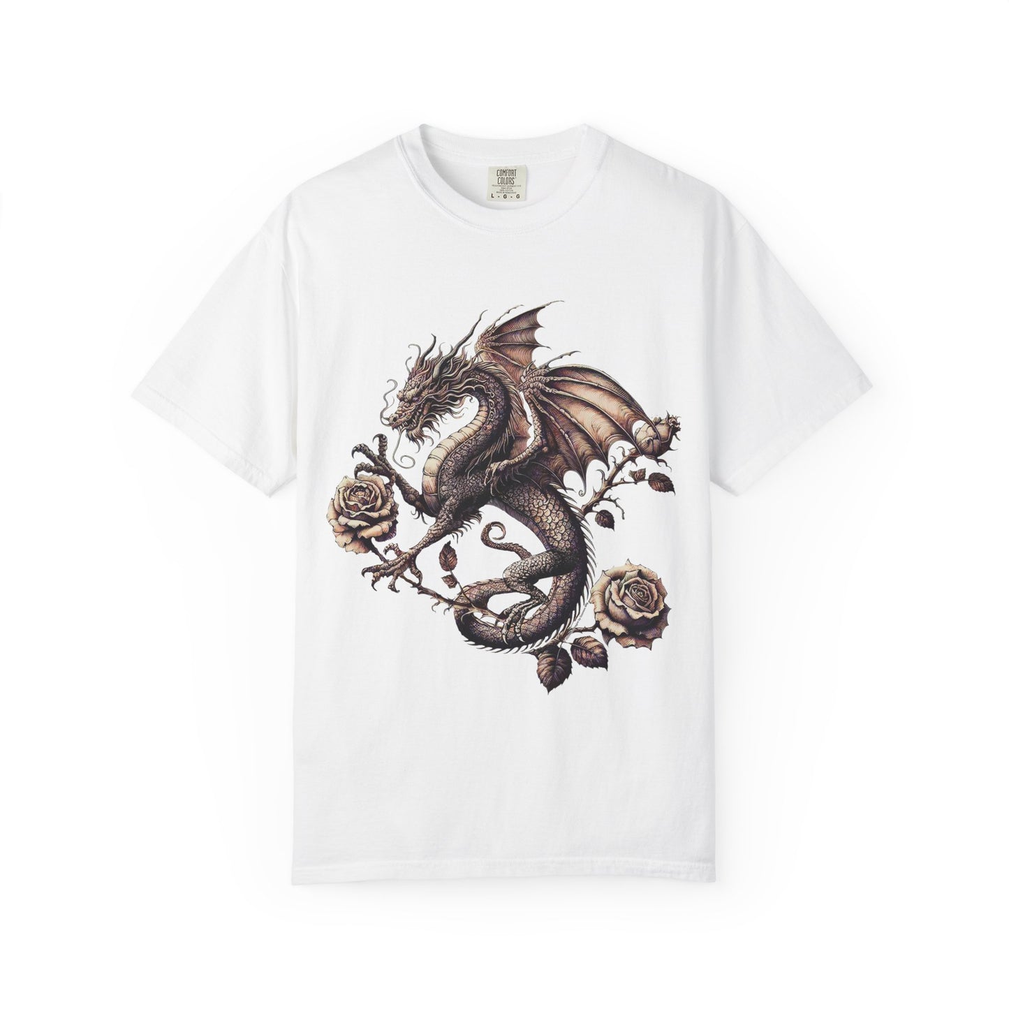 Dragon Print Unisex Garment-Dyed T-shirt, Graphic Tee for Fantasy Lovers, Cool Casual Wear, Gifts for Dragon Enthusiasts, Unique Statement