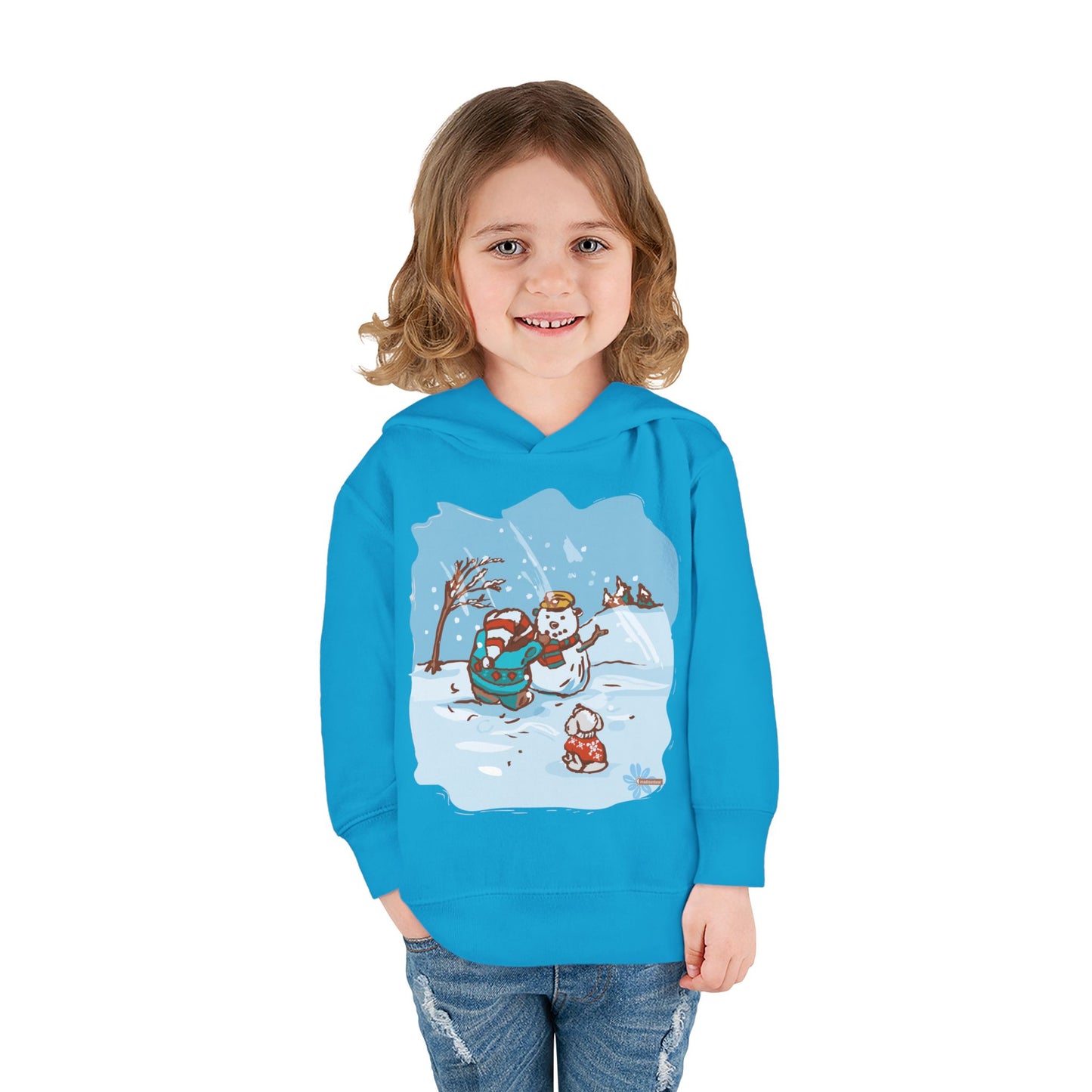 Kid's Madison Bear Whimsical Winter Toddler Hoodie with Snowman Design, Cute Pullover for Kids, Holiday Gift, Cozy Winter Wear, Festive Outfit