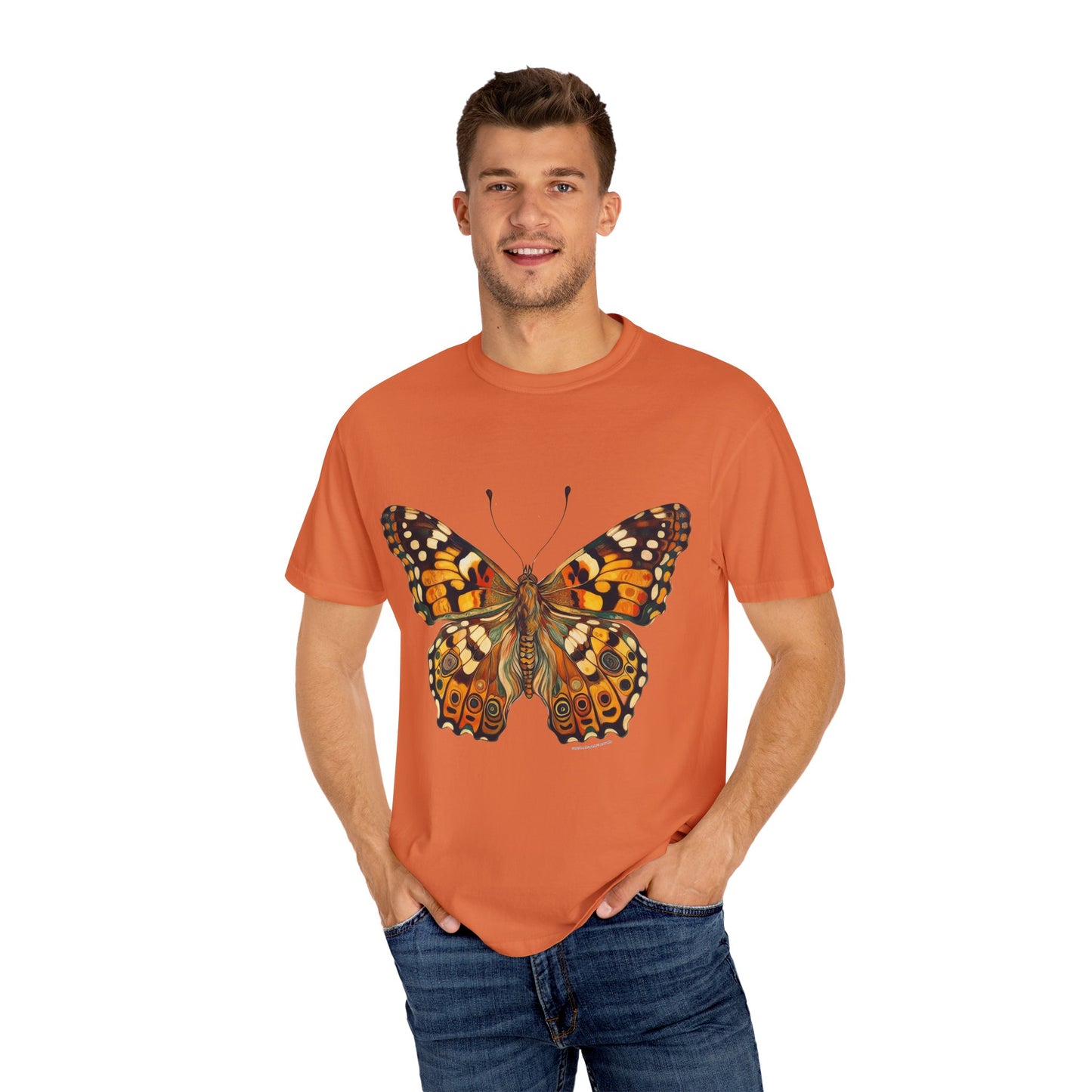 Butterfly Rose Dragon Art by GooRooV Mfg. Unisex Garment-Dyed T-shirt, Boho Style Shirt, Eco-Friendly Clothing, Perfect Gift for Her