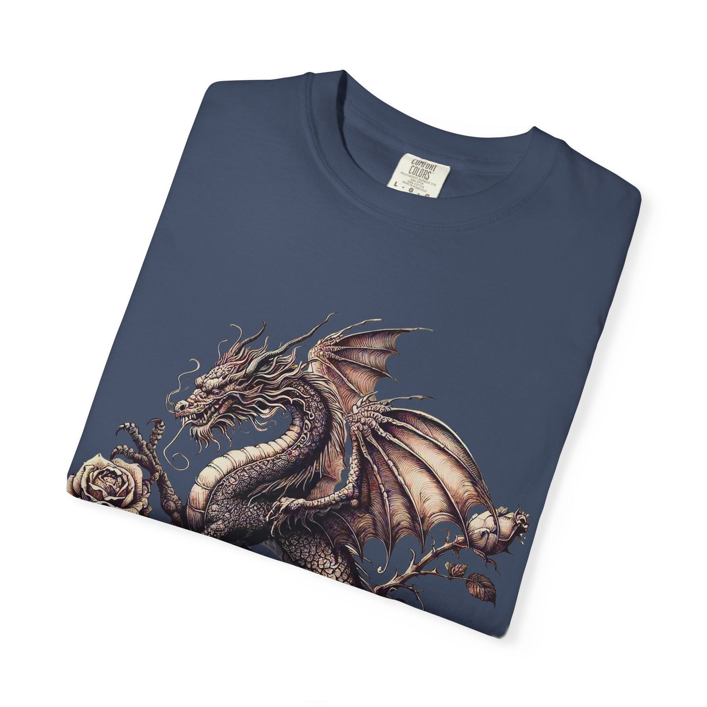 Dragon Print Unisex Garment-Dyed T-shirt, Graphic Tee for Fantasy Lovers, Cool Casual Wear, Gifts for Dragon Enthusiasts, Unique Statement