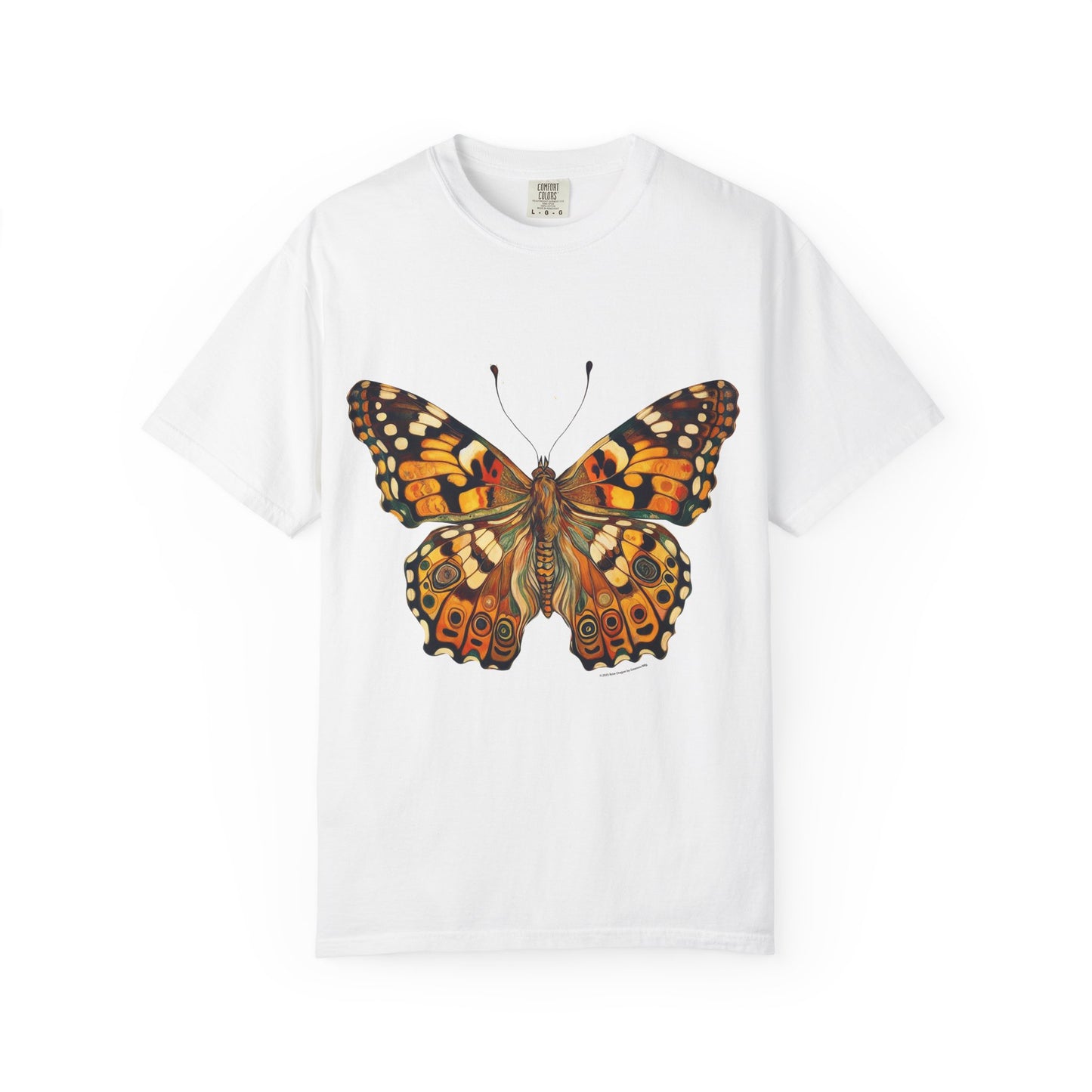 Butterfly Rose Dragon Art by GooRooV Mfg. Unisex Garment-Dyed T-shirt, Boho Style Shirt, Eco-Friendly Clothing, Perfect Gift for Her