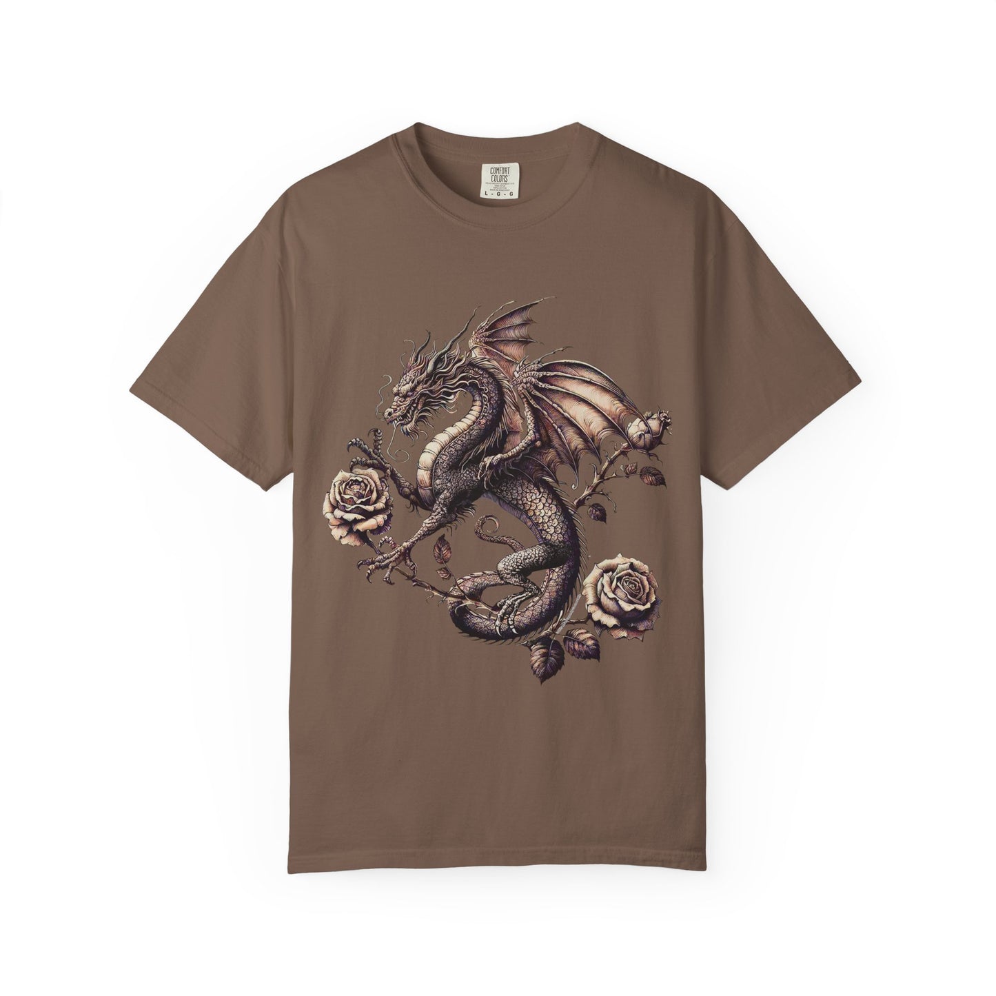 Dragon Print Unisex Garment-Dyed T-shirt, Graphic Tee for Fantasy Lovers, Cool Casual Wear, Gifts for Dragon Enthusiasts, Unique Statement