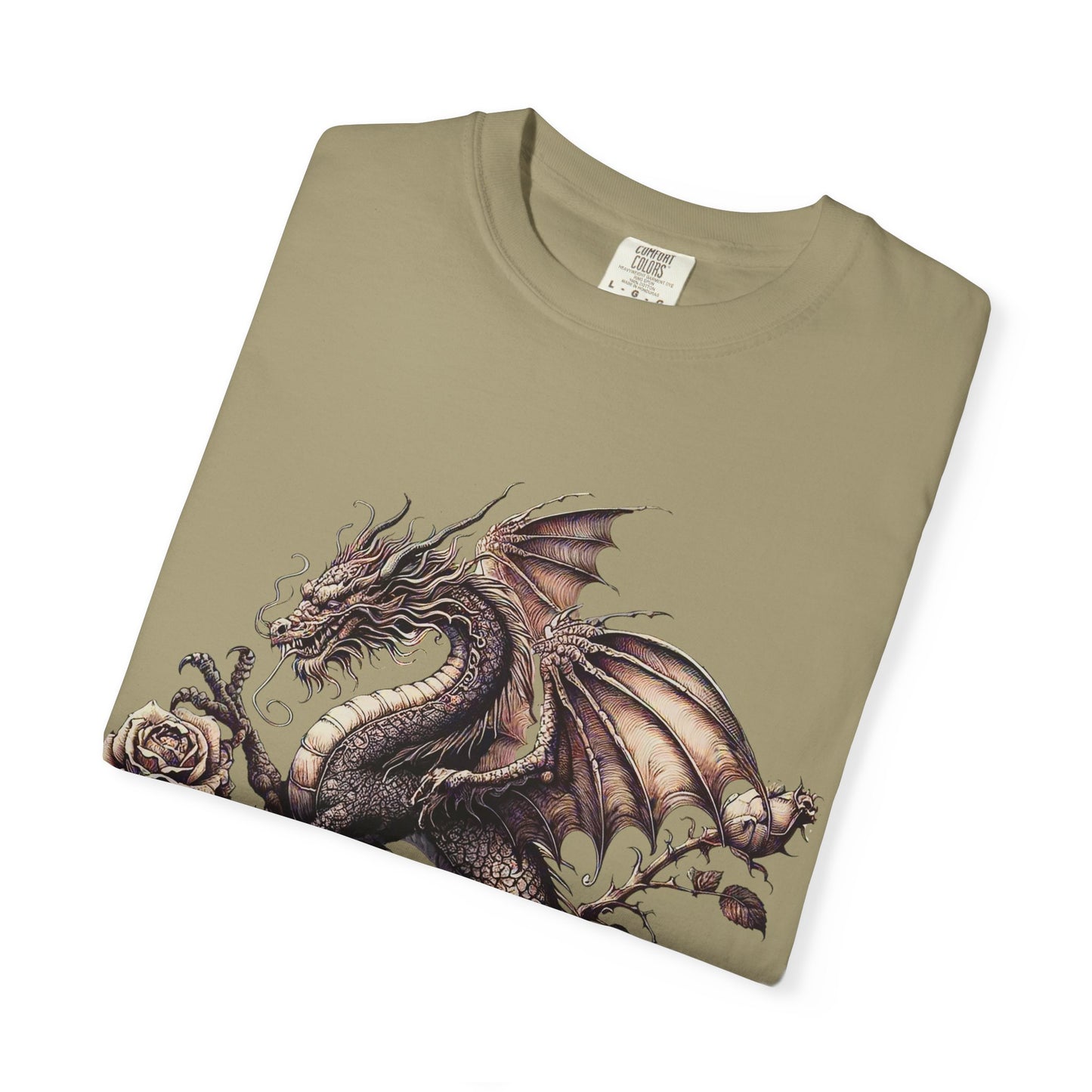 Dragon Print Unisex Garment-Dyed T-shirt, Graphic Tee for Fantasy Lovers, Cool Casual Wear, Gifts for Dragon Enthusiasts, Unique Statement