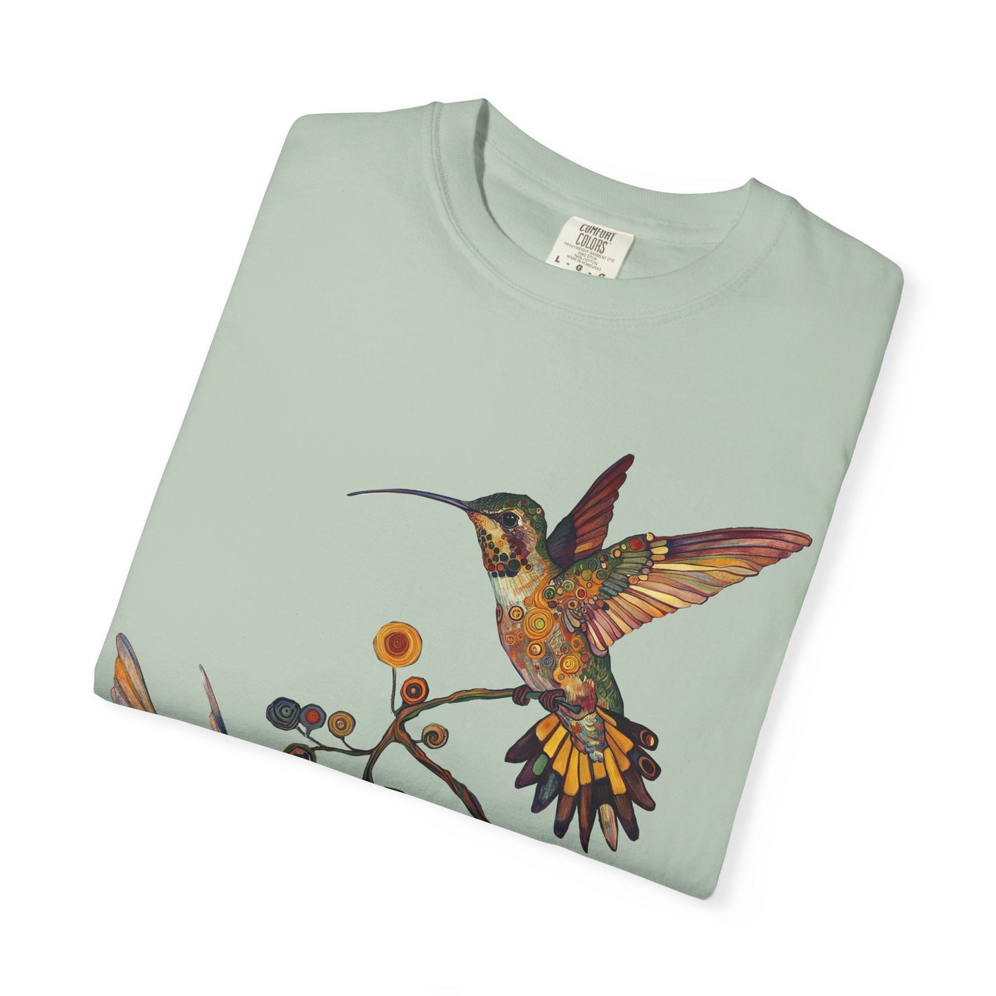 Floral Hummingbird T-Shirt, Nature Lover Gift, Unisex Graphic Tee, Summer Style, Outdoor Adventure Wear, Eco-friendly Fashion