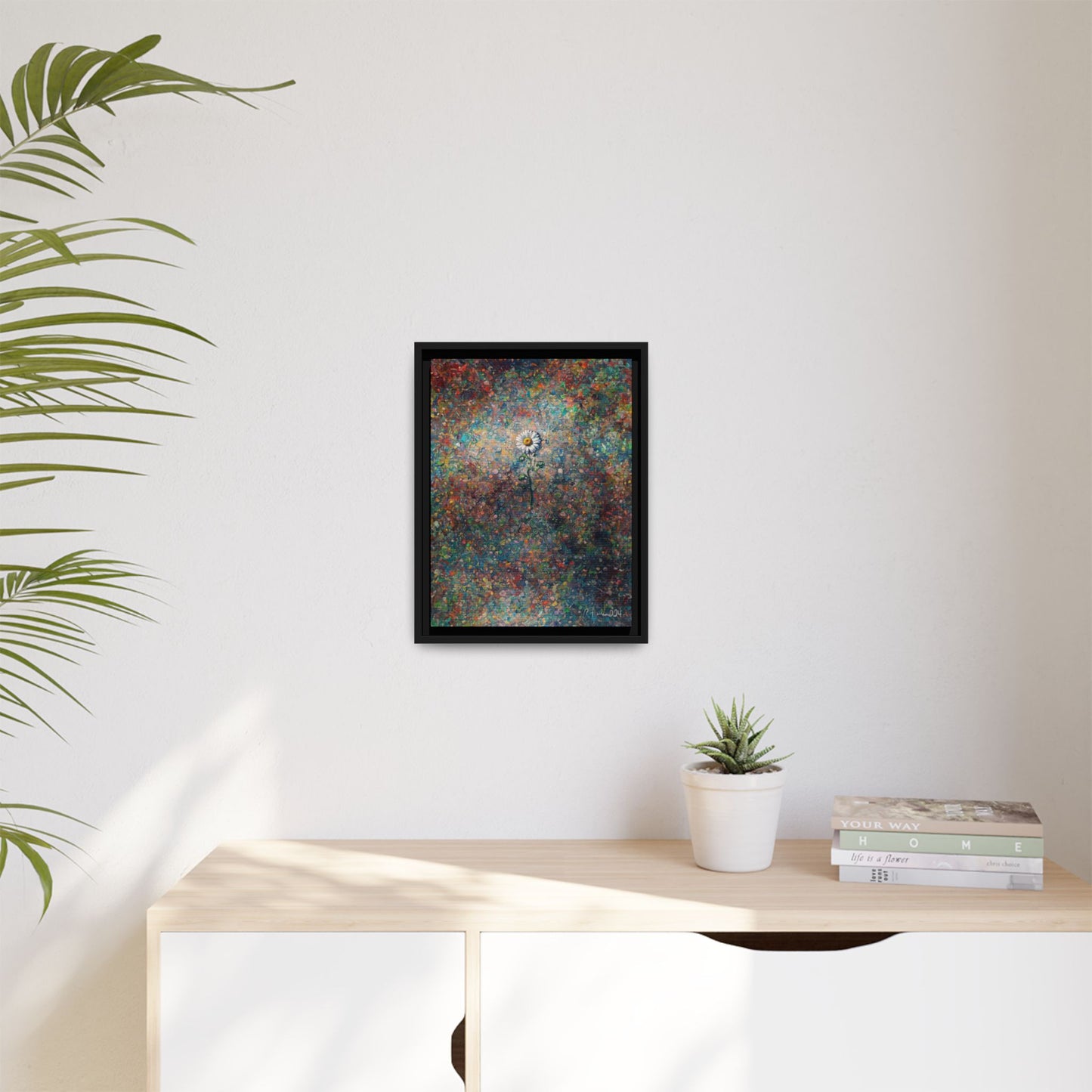 GooRooV Daisy Matte Canvas, Framed (Multi-color)