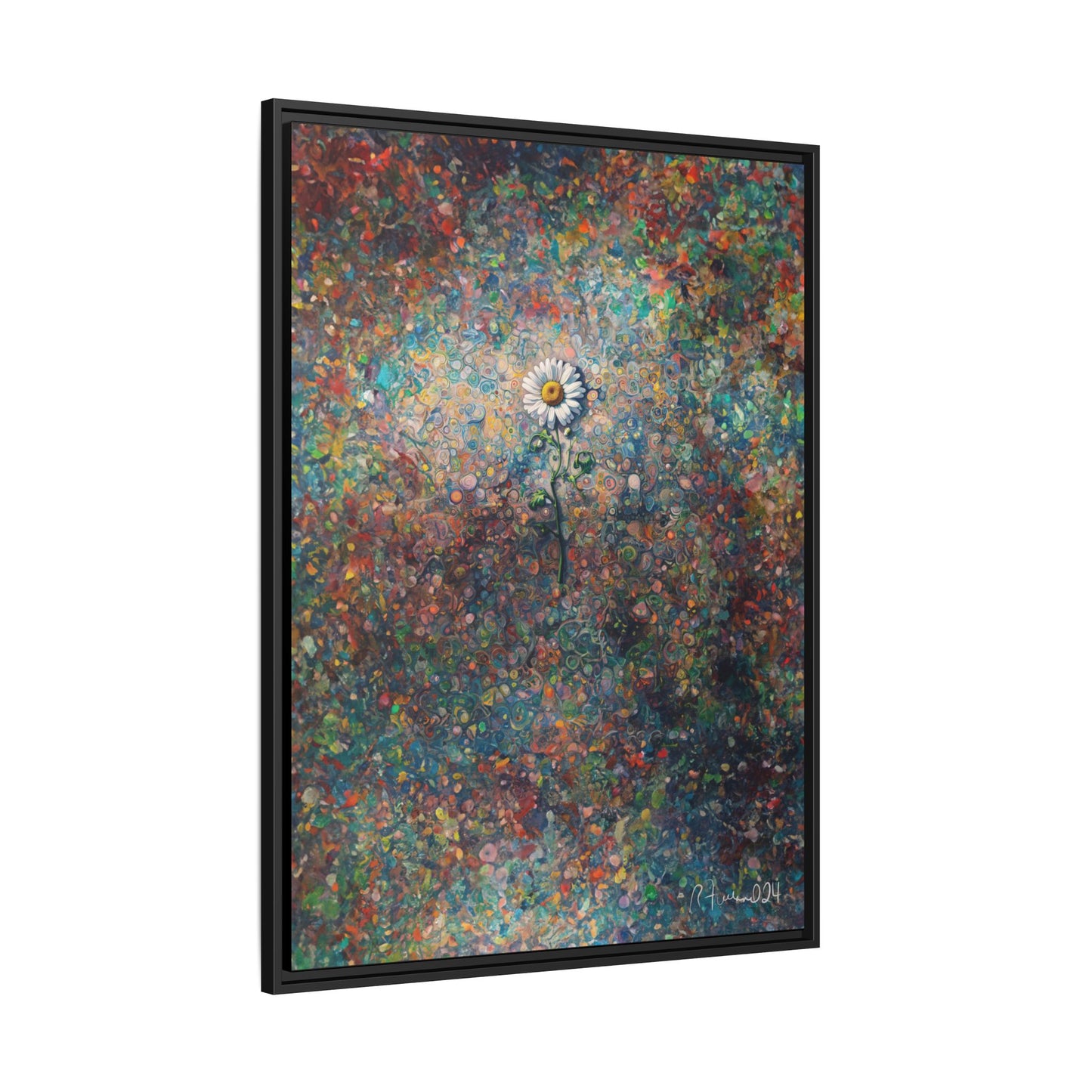 GooRooV Daisy Matte Canvas, Framed (Multi-color)