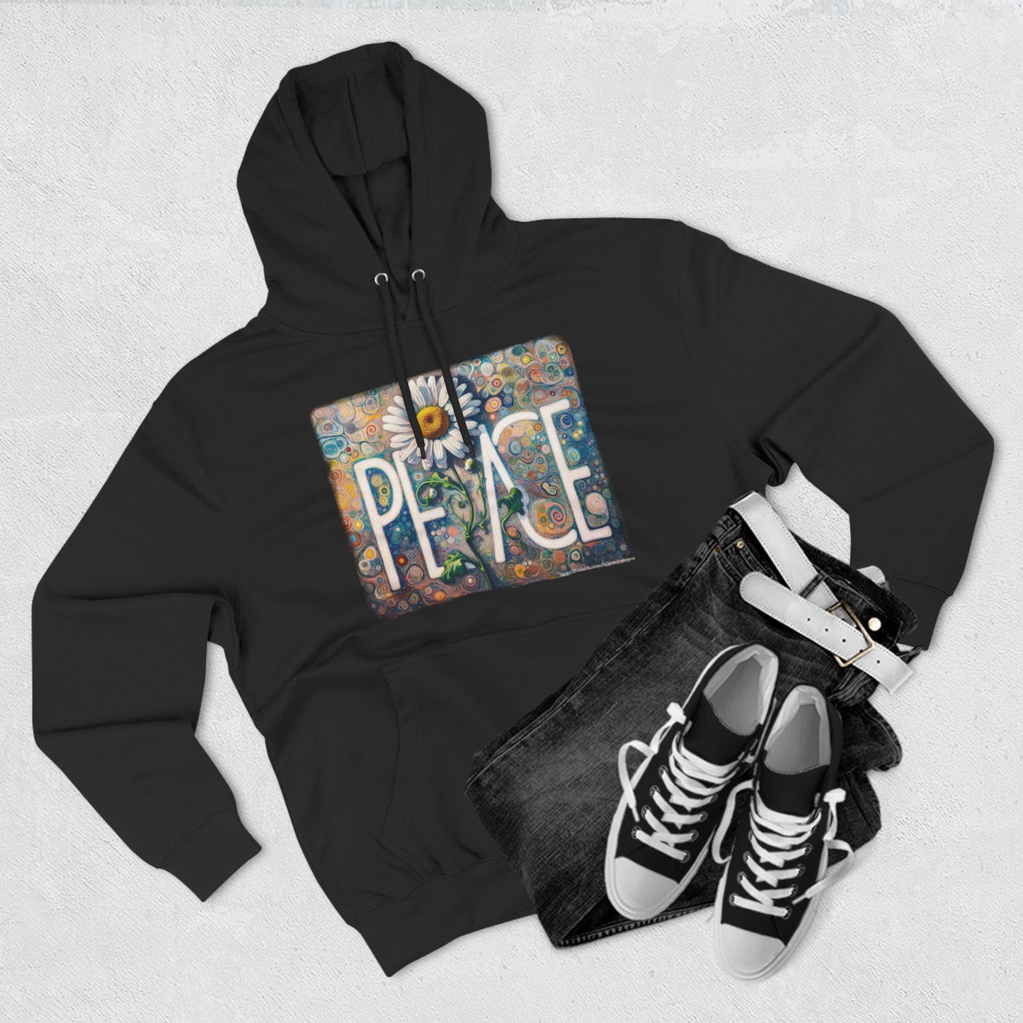 PEACE: Three-Panel Fleece Hoodie