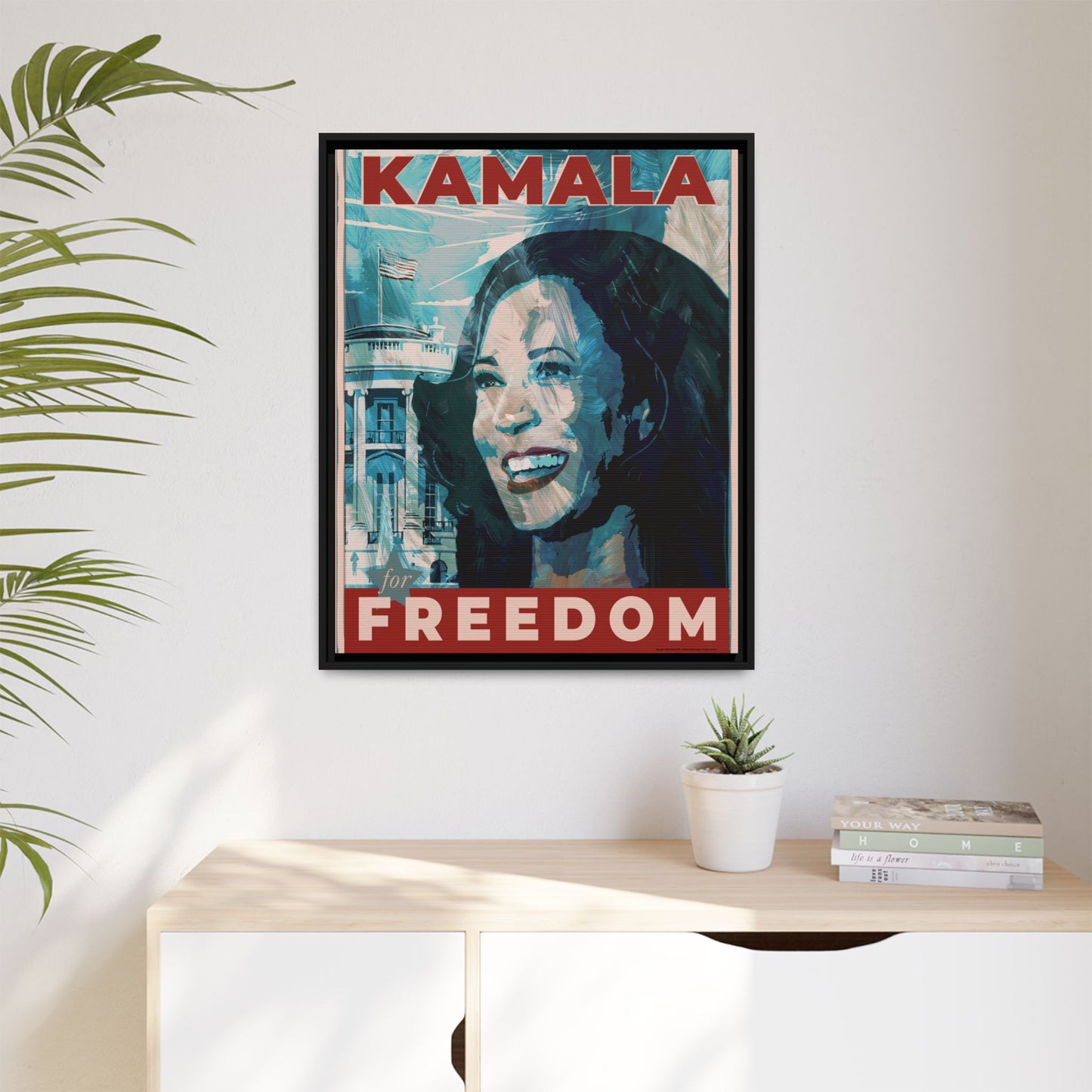 Kamala for Freedom: Matte Canvas, Framed (Multi-color)