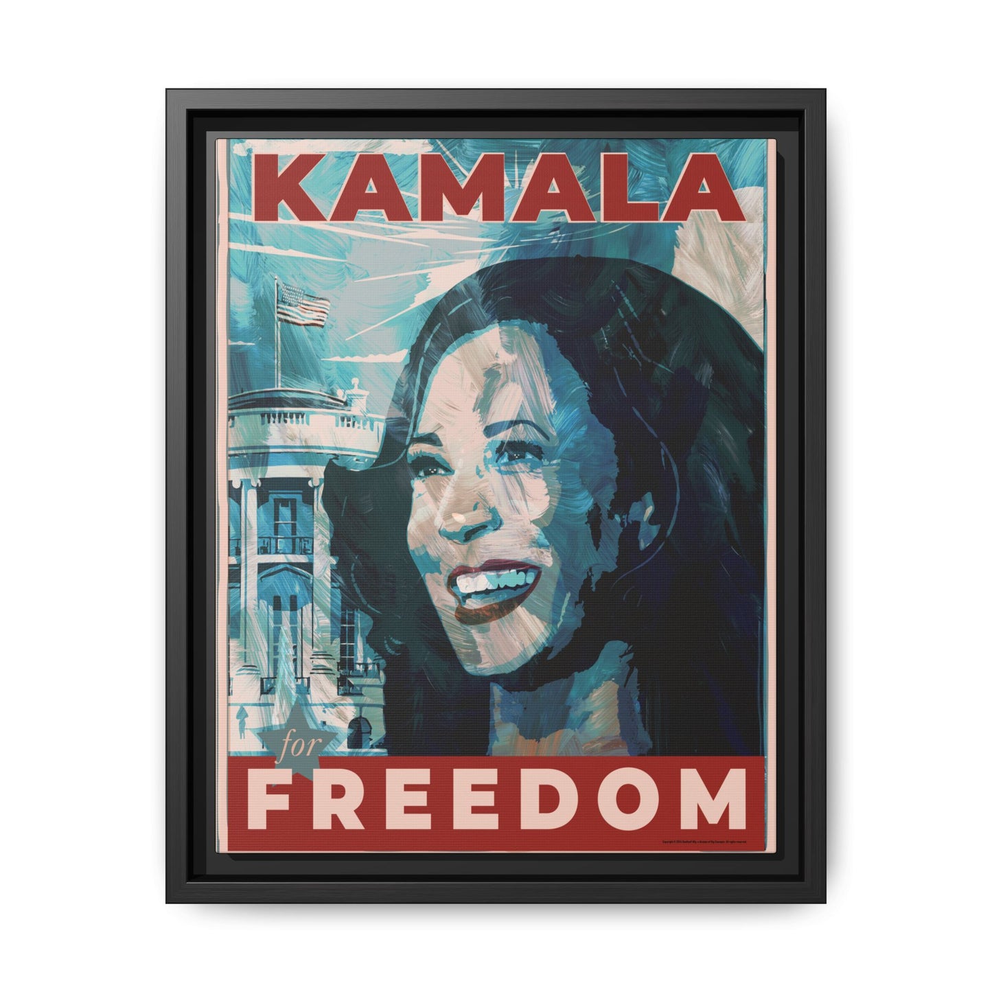 Kamala for Freedom: Matte Canvas, Framed (Multi-color)