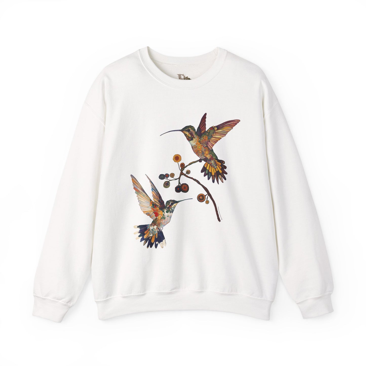 Colorful Hummingbird Sweatshirt, Cozy Sweatshirt Gift for Nature Lovers, Unisex Crewneck, Spring Fashion, Eco-Friendly Apparel