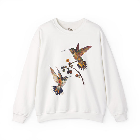 Colorful Hummingbird Sweatshirt, Cozy Sweatshirt Gift for Nature Lovers, Unisex Crewneck, Spring Fashion, Eco-Friendly Apparel