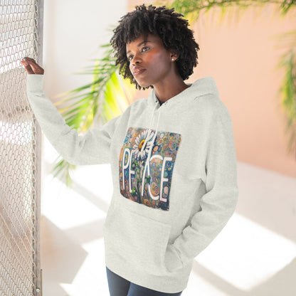 PEACE: Three-Panel Fleece Hoodie