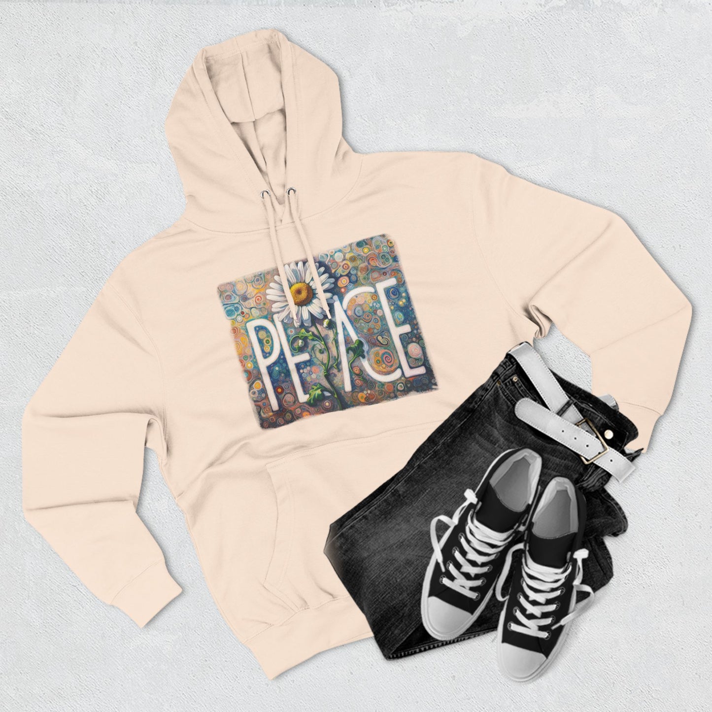 PEACE: Three-Panel Fleece Hoodie