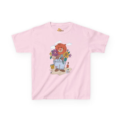 Kids T-Shirt Madison Bear the Gardner, Children's Tee, Youth Shirt, Cute Animal Design for Boys and Girls, Gardening Theme, Nature Lover Top