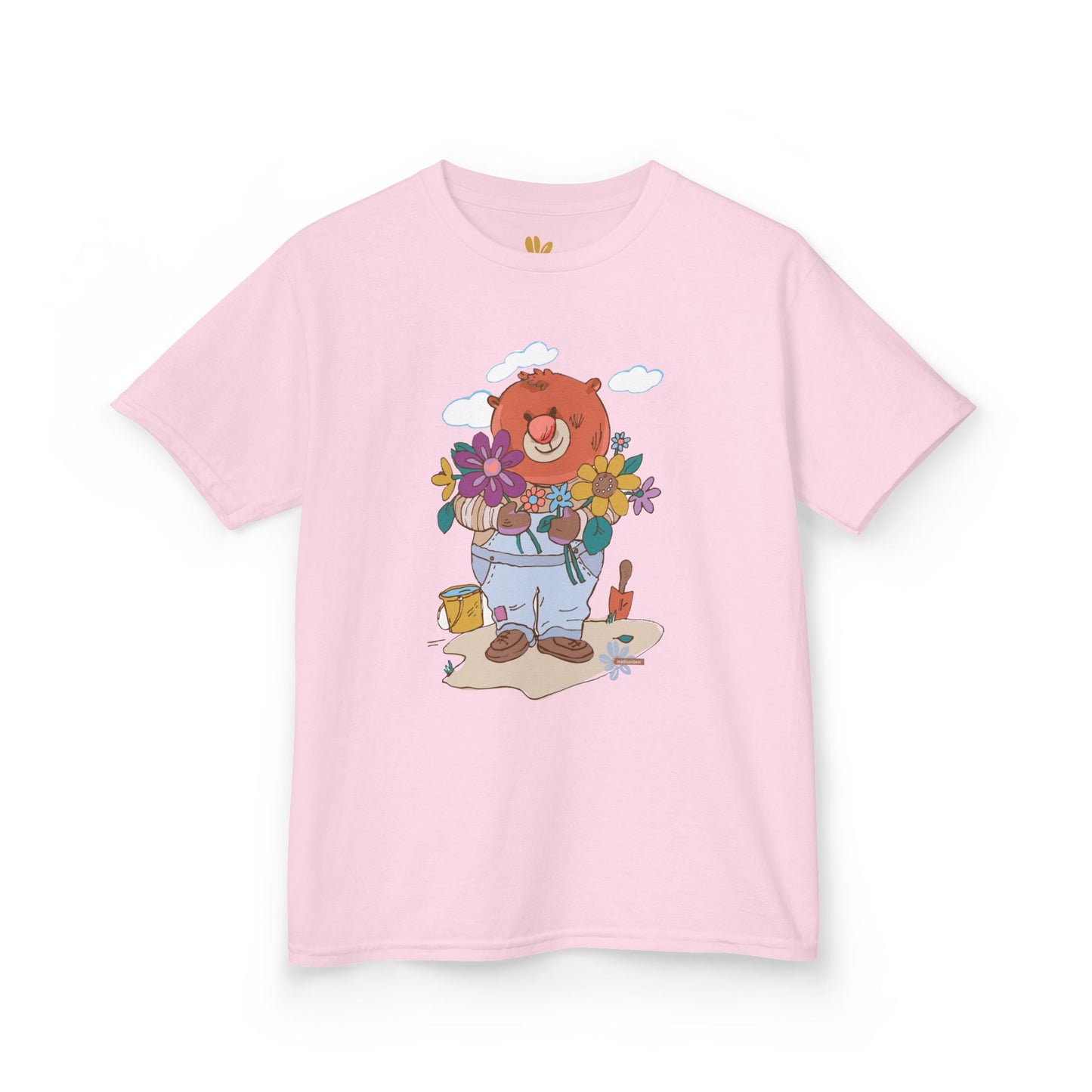 Kids T-Shirt Madison Bear the Gardner, Children's Tee, Youth Shirt, Cute Animal Design for Boys and Girls, Gardening Theme, Nature Lover Top