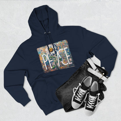 PEACE: Three-Panel Fleece Hoodie