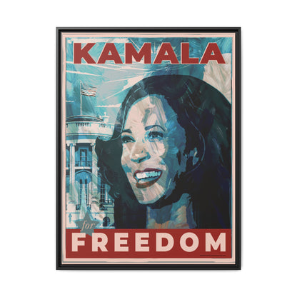 Kamala for Freedom: Matte Canvas, Framed (Multi-color)