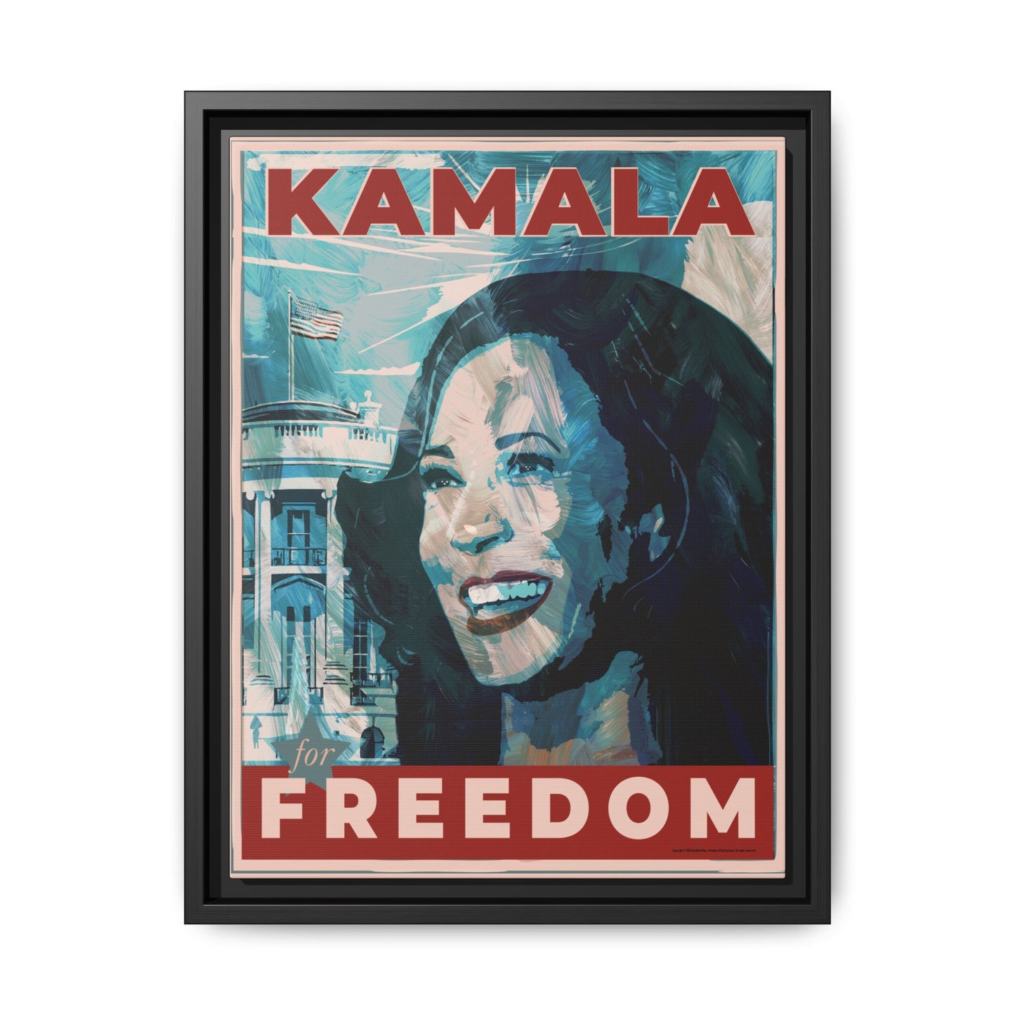 Kamala for Freedom: Matte Canvas, Framed (Multi-color)