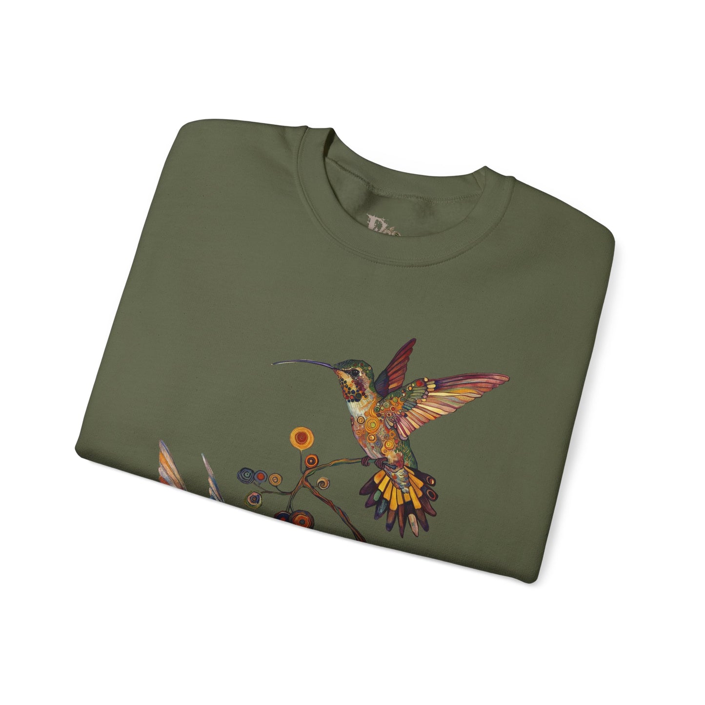 Colorful Hummingbird Sweatshirt, Cozy Sweatshirt Gift for Nature Lovers, Unisex Crewneck, Spring Fashion, Eco-Friendly Apparel