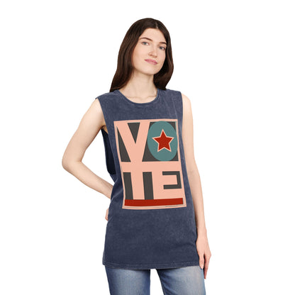 Vote Star: Unisex Stonewash Tank Top