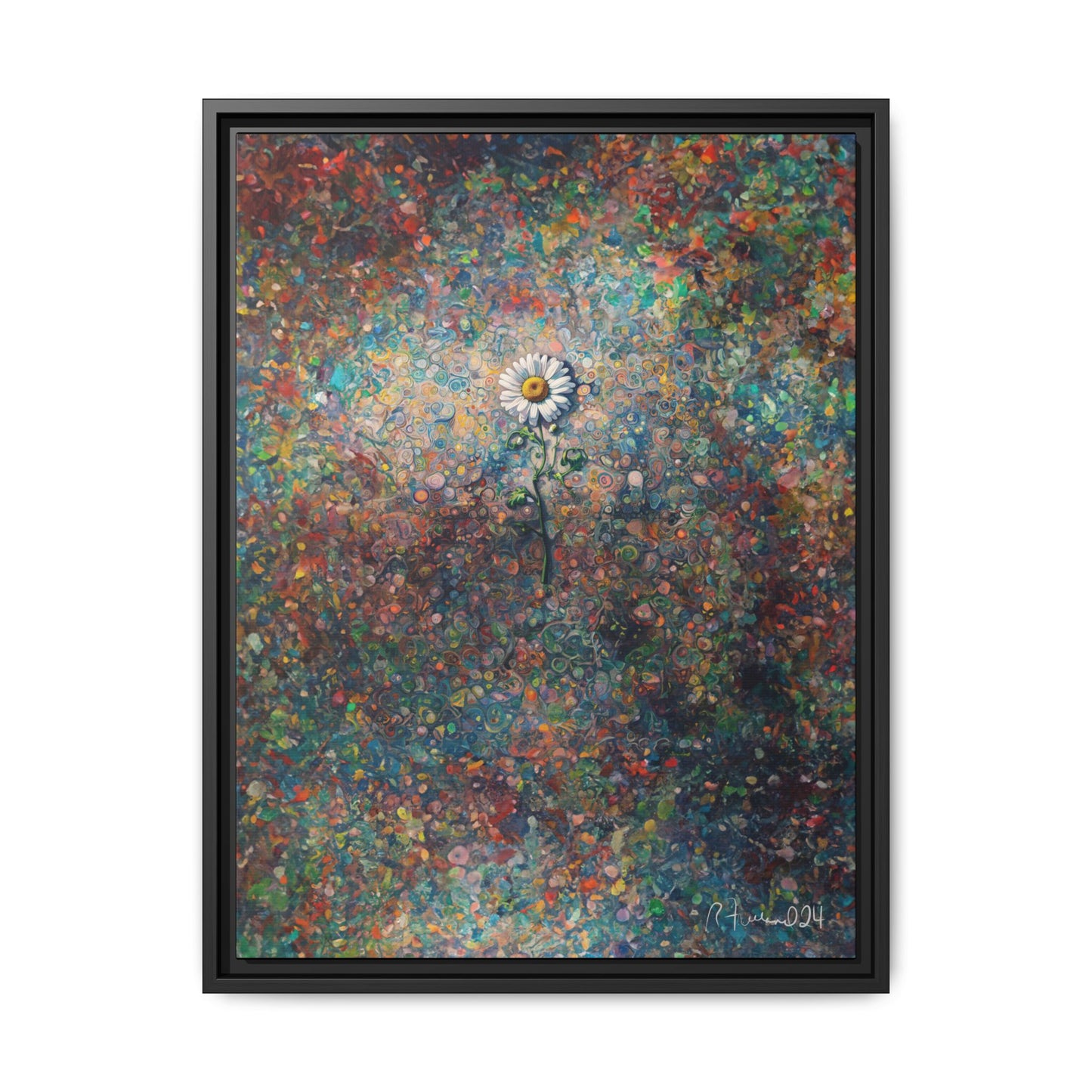 GooRooV Daisy Matte Canvas, Framed (Multi-color)