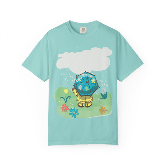 Playful Rainy Day T-Shirt | Unisex Garment-Dyed Tee | Perfect for Spring, Rainy Days, Gift for Nature Lovers, Casual Wear, Fun Designs