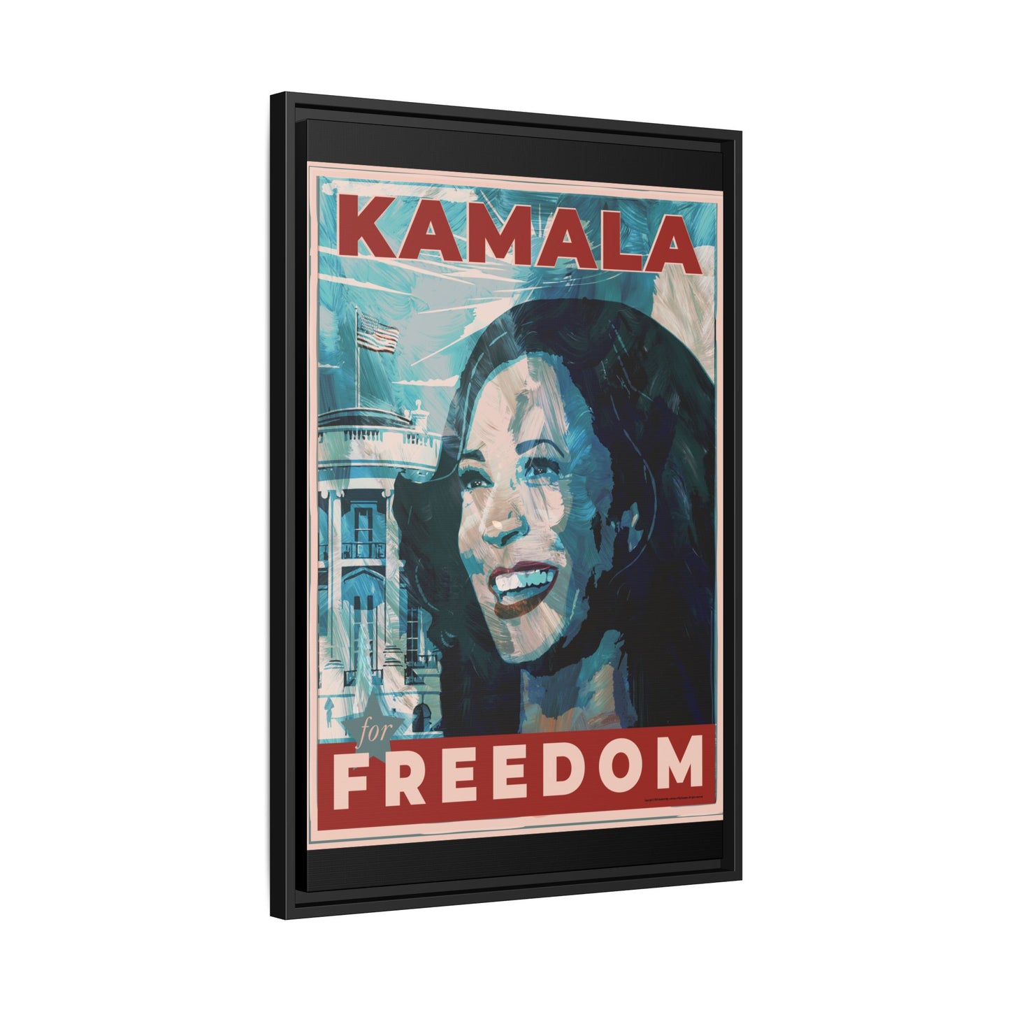 Kamala for Freedom: Matte Canvas, Framed (Multi-color)