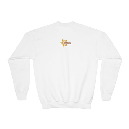 Kids Madison Bear Hiking in the Forest Youth Crewneck Sweatshirt - Nature Lover, Outdoor Adventure, Wildlife, Cute Animal, Forest Ranger Gift