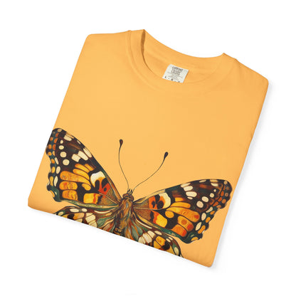 Butterfly Rose Dragon Art by GooRooV Mfg. Unisex Garment-Dyed T-shirt, Boho Style Shirt, Eco-Friendly Clothing, Perfect Gift for Her