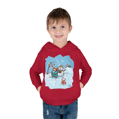 Kid's Madison Bear Whimsical Winter Toddler Hoodie with Snowman Design, Cute Pullover for Kids, Holiday Gift, Cozy Winter Wear, Festive Outfit