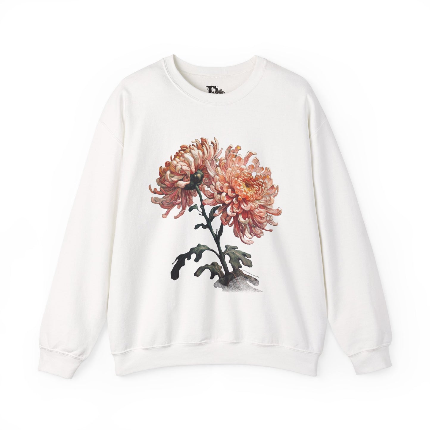Chrysanthemum - Rose Dragon Floral Graphic Sweatshirt, Vintage Nature Lover's Casual Top, Gift for Gardeners, Petal Print Jumper, Unisex
