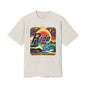 Tee, Alien Surfer Faded Tee, Unisex Surf Shirt, Beach Vibes T-Shirt, Retro Space Graphic Top, Faded Tee Shirt