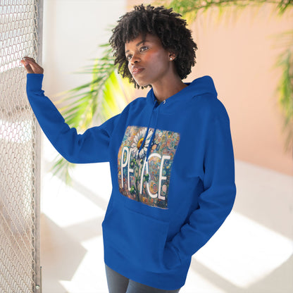 PEACE: Three-Panel Fleece Hoodie