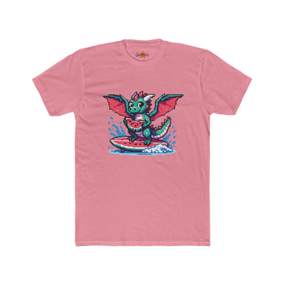 Pixel Dragon Unisex Tee - Watermelon Surfing Shirt, Beach Lover Gift, Graphic T-Shirt, Summer Apparel, Cool Dragon Tee
