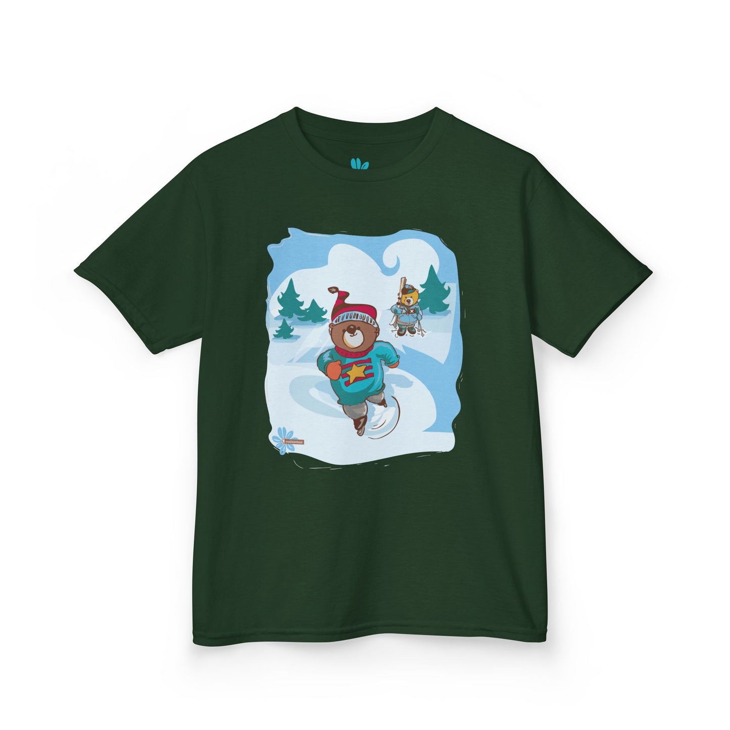 Snow Day Kids Madison Bear TShirt - Cute Children's Graphic Tee, Winter Wonderland Children's Shirt, Kids Holiday Gift, Children's Bear