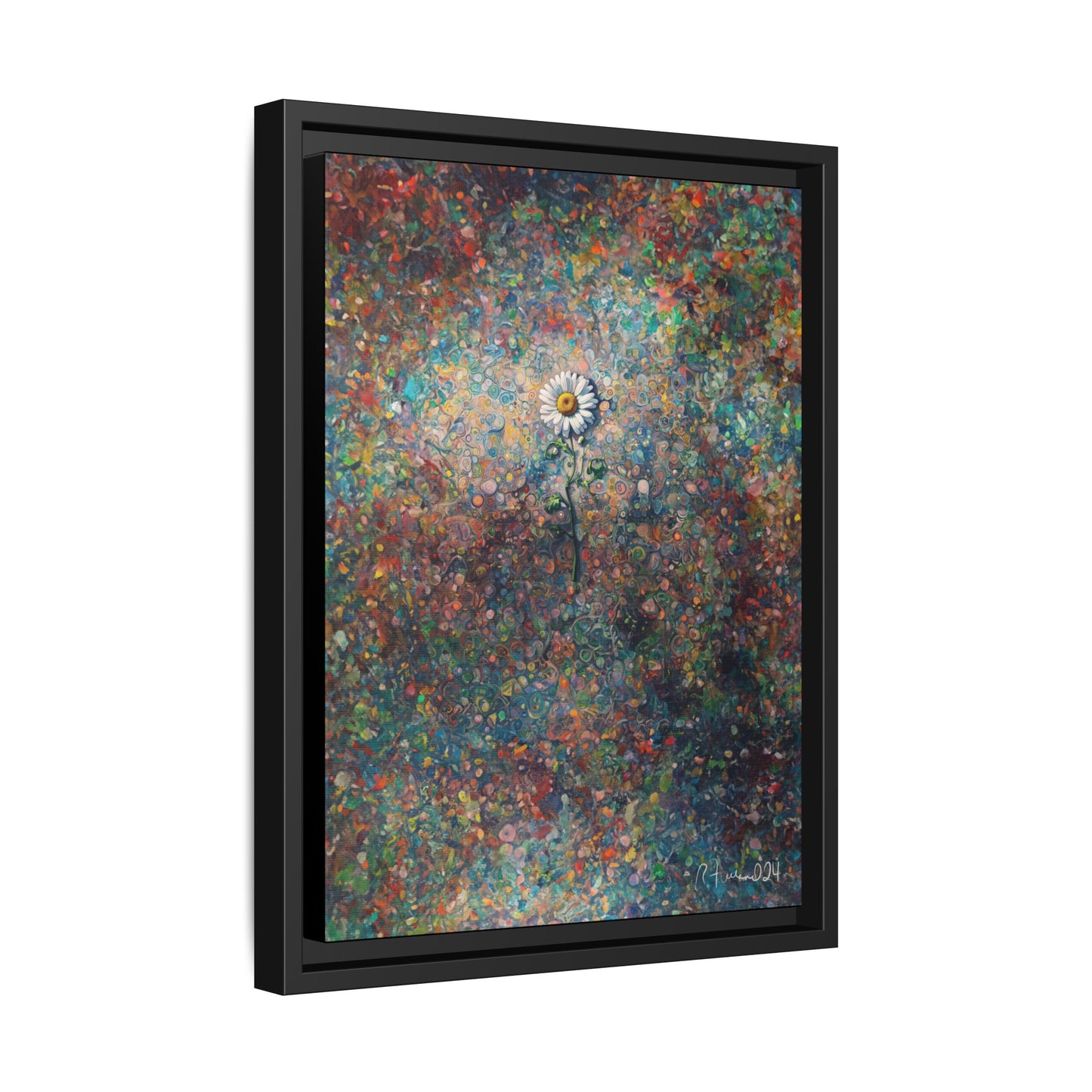 GooRooV Daisy Matte Canvas, Framed (Multi-color)