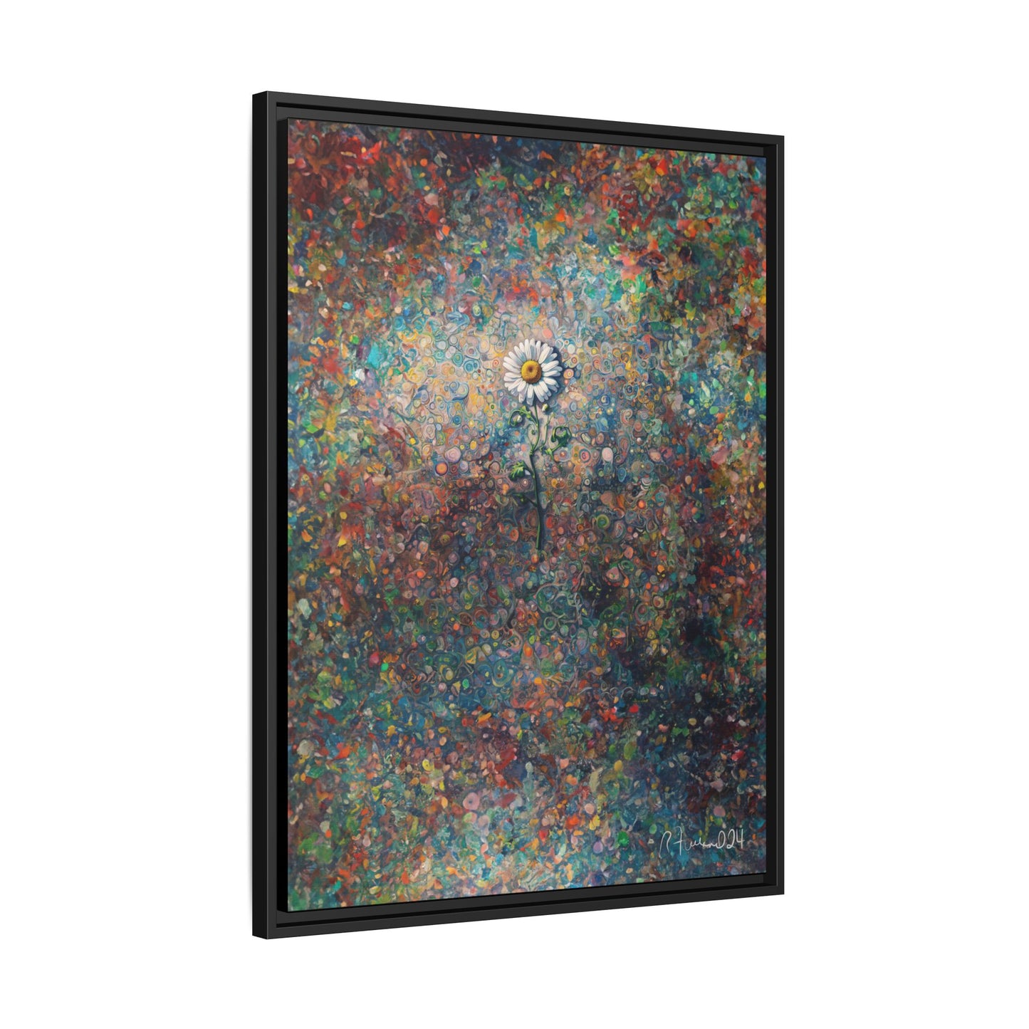 GooRooV Daisy Matte Canvas, Framed (Multi-color)