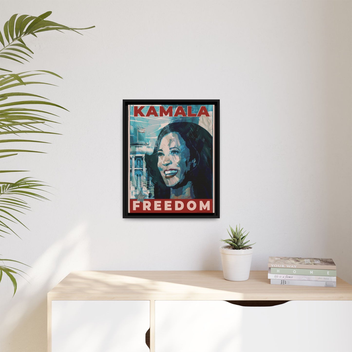 Kamala for Freedom: Matte Canvas, Framed (Multi-color)