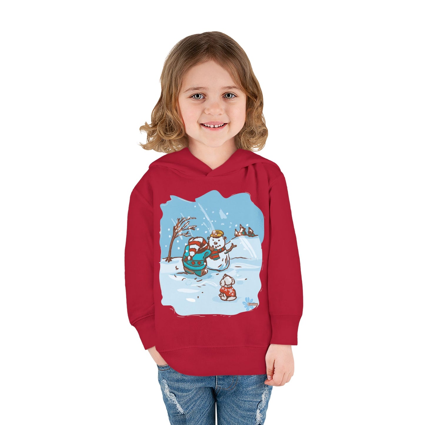 Kid's Madison Bear Whimsical Winter Toddler Hoodie with Snowman Design, Cute Pullover for Kids, Holiday Gift, Cozy Winter Wear, Festive Outfit