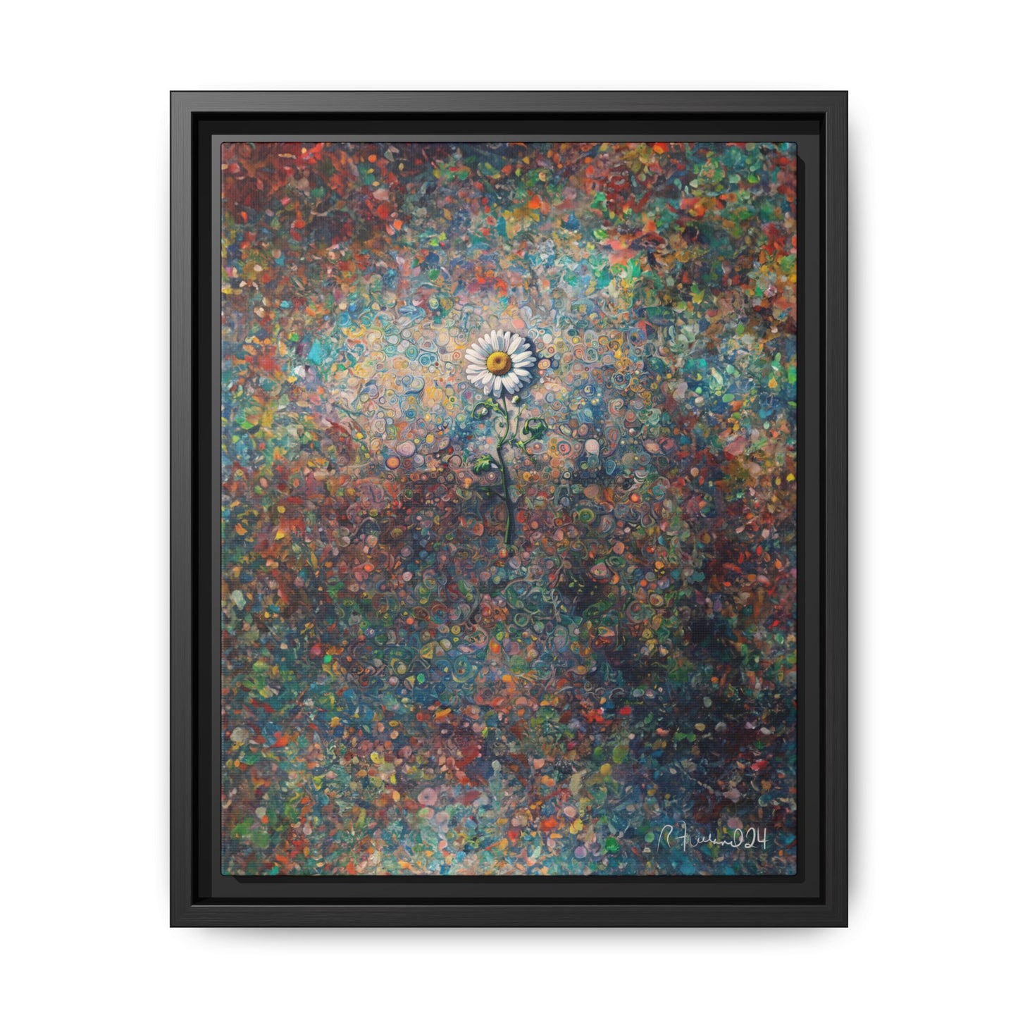 GooRooV Daisy Matte Canvas, Framed (Multi-color)